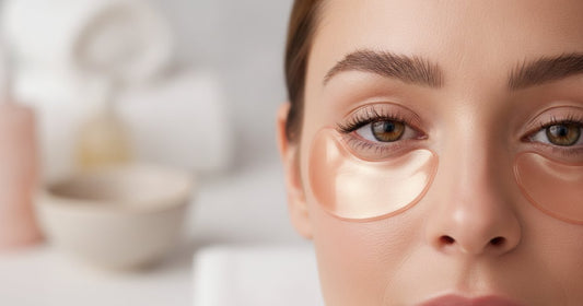 Patchs anti-cernes hydrogel en demi-lune poses sous les yeux pour un regard frais et decongestionne - Skinova